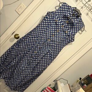 Cotton button down ladies house dress with pockets